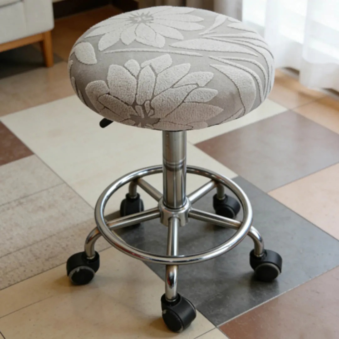 Home Bar Lounge - Barhocker-Bezug Kamelie Jacquard Fleece Schonbezug Weicher